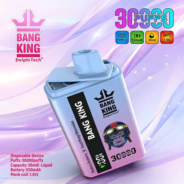 BANG KING 30000パフ blueberry raspberry.peach mango watermelon