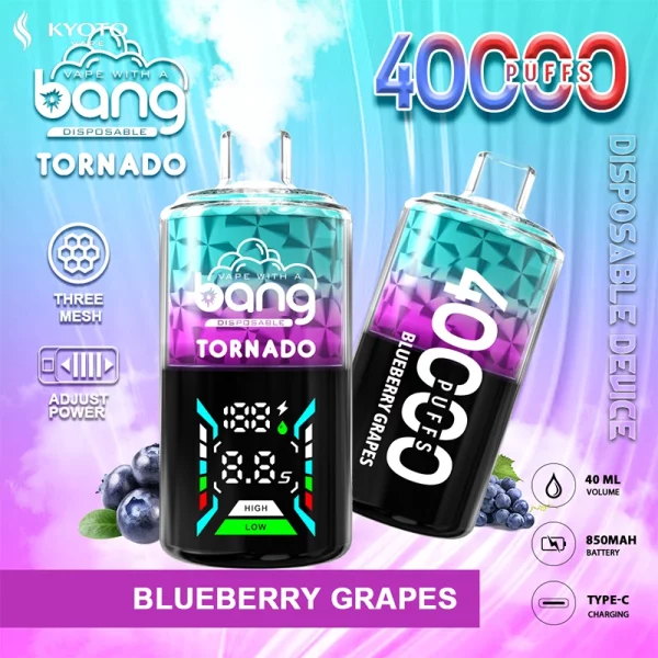 BANG Tornado 40000パフ 使い捨てベイプ blueberry grapes