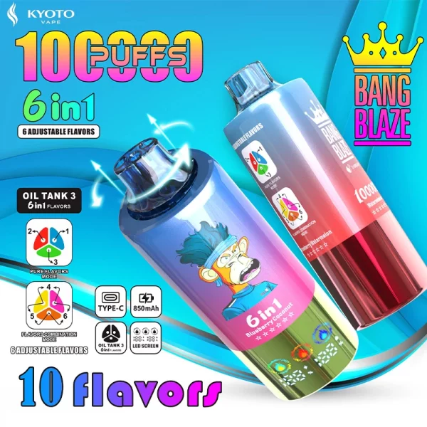 Bang Blaze 100000パフ 使い捨て VAPE 6 in 1 フレーバー