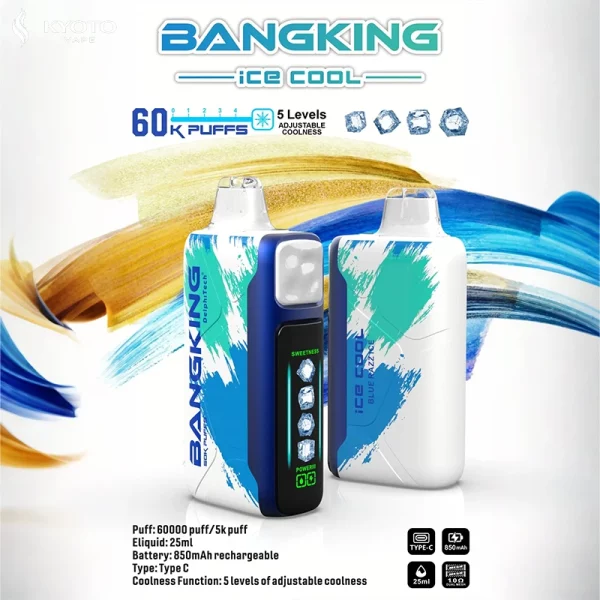 Bang King 60000 パフ 使い捨てベープ blue razz ice