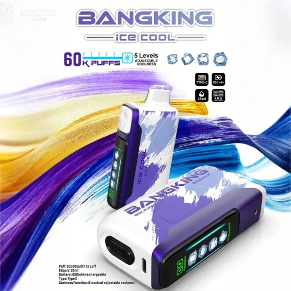 Bang King 60000 パフ 使い捨てベープ grape ice
