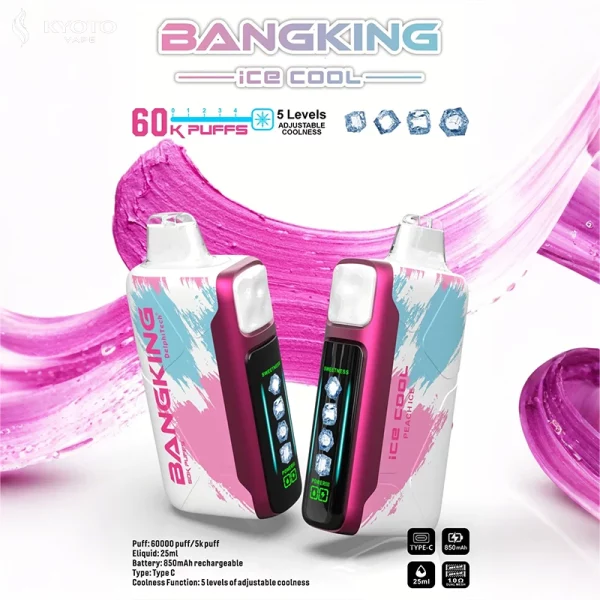 Bang King 60000 パフ 使い捨てベープ peach ice