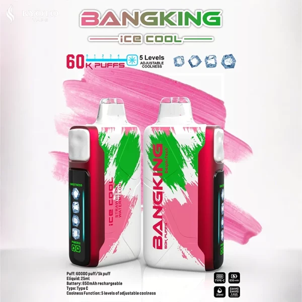 Bang King 60000 パフ 使い捨てベープ strawberry watermelon