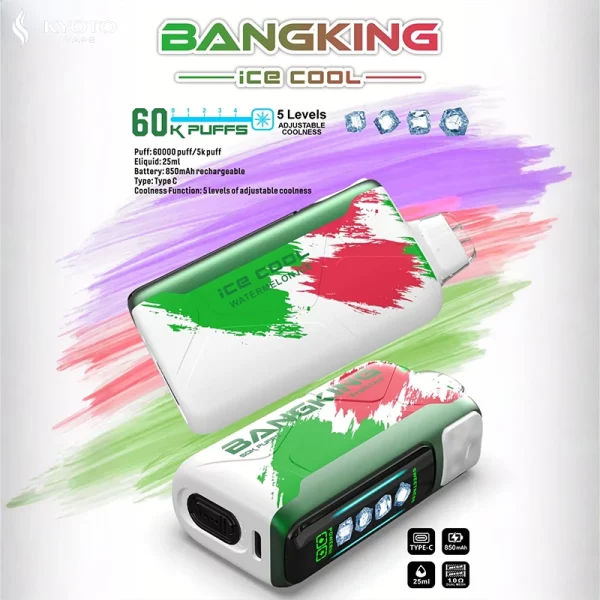 Bang King 60000 パフ 使い捨てベープ watermelon ice