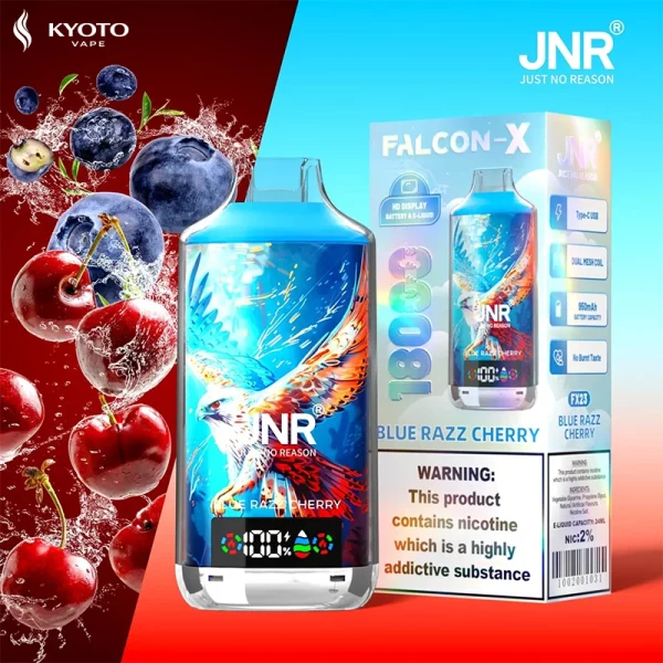 JNR Falcon X 18000 Puffs blue razz cherry