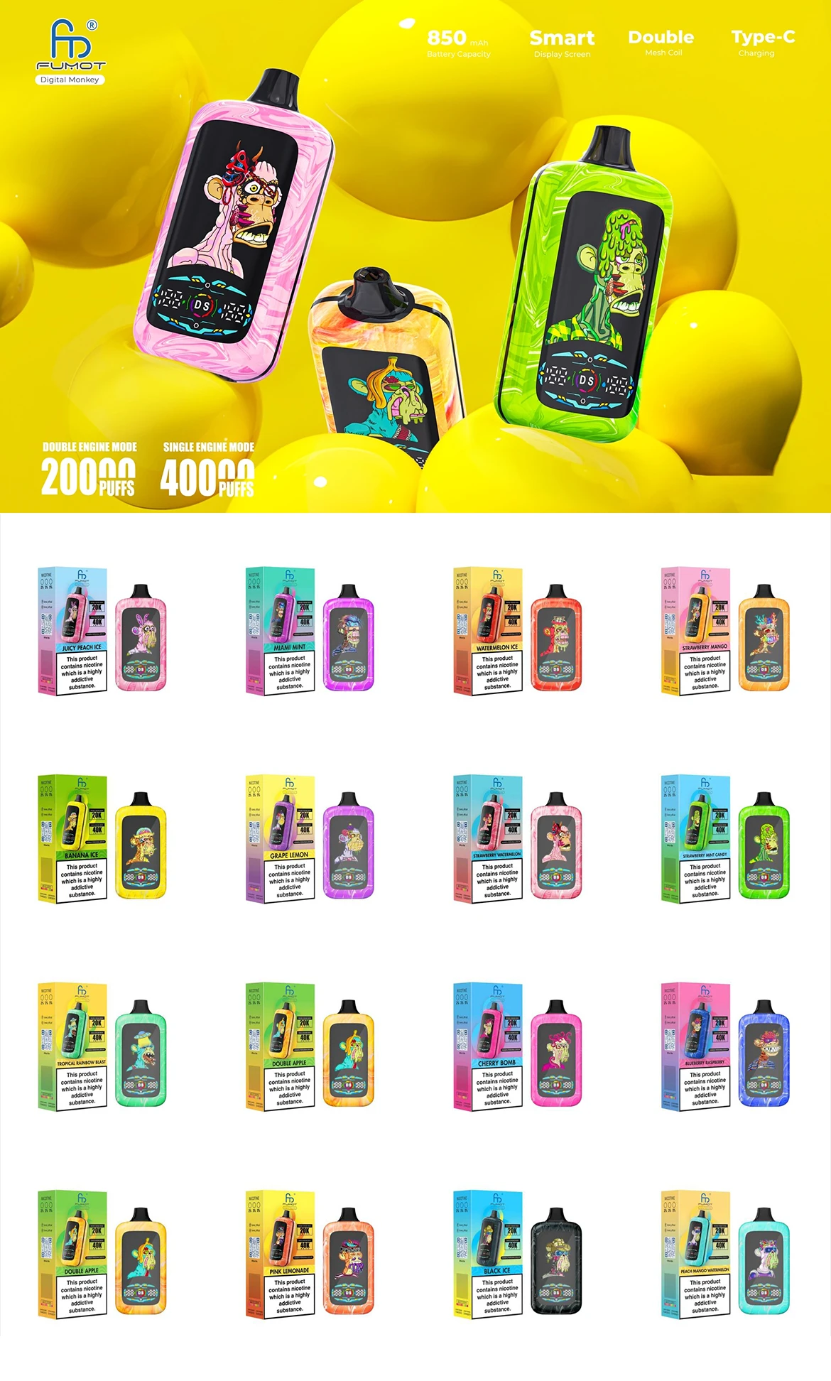 fumot digital monkey 40000 puffs