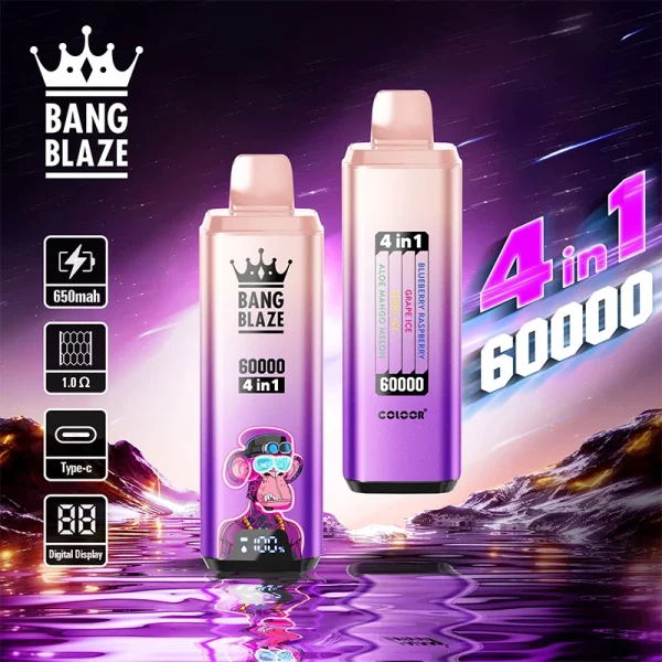 Bang Blaze 60000 blueberry raspberry grape ice berry ice aloe mango melon
