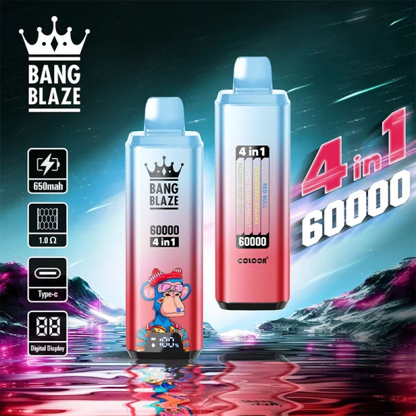 Bang Blaze 60000 energy drink strawberry banana mango peach apricot passion fruit kiwi lime