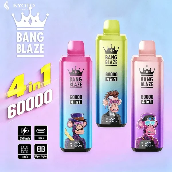 Bang Blaze 60000パフ 4 in 1 フレーバ 使い捨てVAPE Bang Blaze 60000パフ 4 in 1 フレーバ 使い捨てVAPE