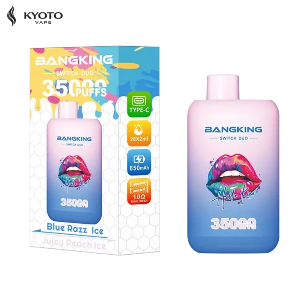 Bangking Switch Duo 35000 Puffs blue razz ice juicy peach ice