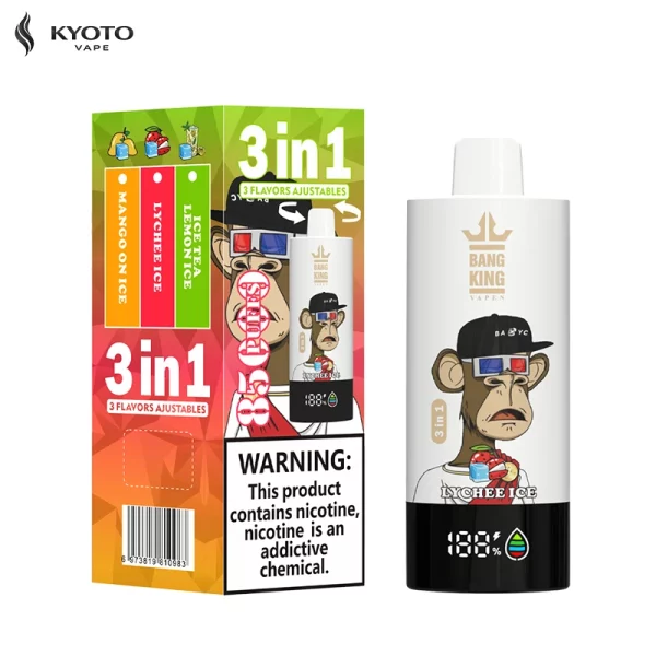 bang king 85000 puffs ice tea lemon ice mango on ice lychee ice