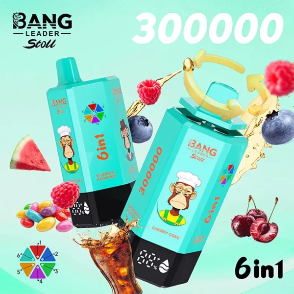 Bang Leader Stoll 300K CherryCoke BlueberryRaspberry BlackDragonIce RainbowCandy FujiIce WatermelonSourPeach