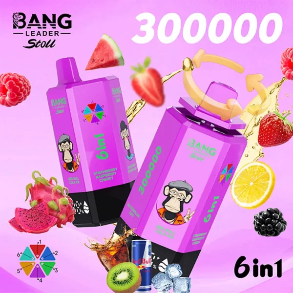 Bang Leader Stoll 300K RedBullColaIce StrawberryRaspberryCherry BlackberryDragonFruit LemonLime RaspberryPomp WatermelonKiwi