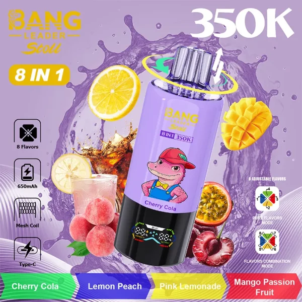 Bang Leader Stoll 350K 8in1 Cherry Cola & Lemon Peach & Pink Lemonade & Mango Passion Fruit